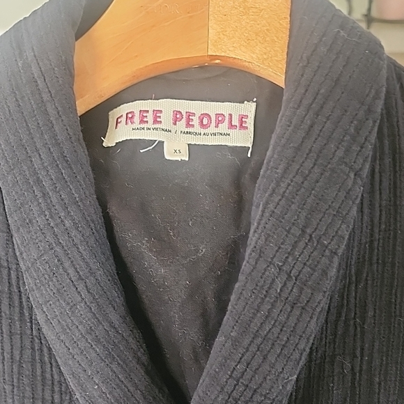 Free People Double-Breasted Black Blazer - Picture 2 of 5